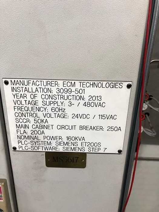 2013 ECM TECHNOLOGIES VACUUM CARBURIZING FURNACE, SIEMENS PLC CONTROLS - CARBURIZING FURNACE
