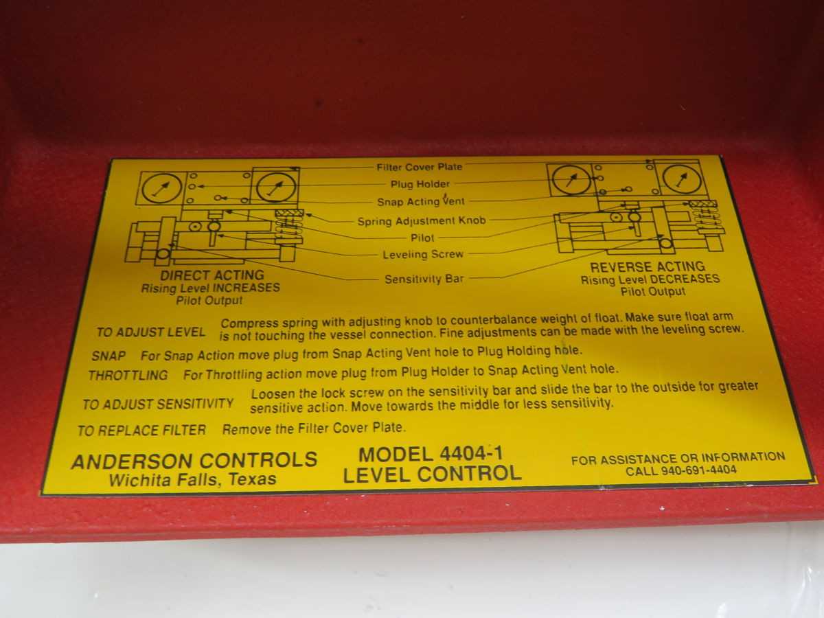 ANDERSON CONTROLS 4404-1 FLOW CONTROL T262551 - CONTROL VALVE