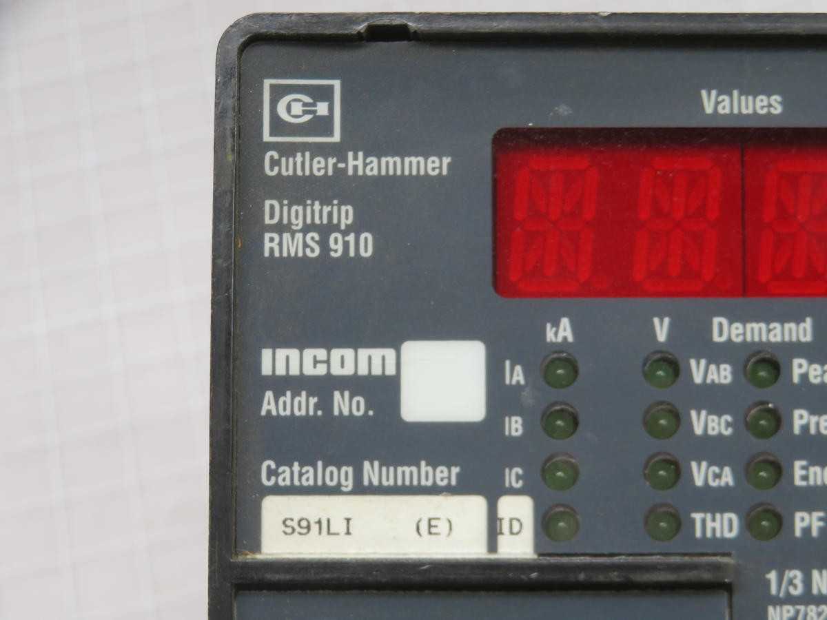 CUTLER HAMMER S91LI B070321 7829C09G01 CB, 3P, 1600A/600V, RMS910 LSI, 65KA INT. @ 480V - CIRCUIT BREAKERS