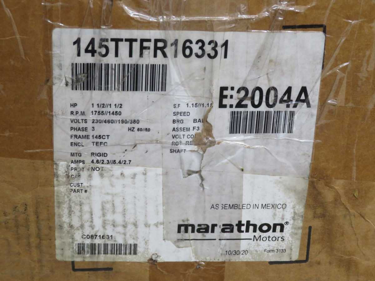 MARATHON MOTORS 145TTFR16331AA E2004A GENERAL PURPOSE MOTOR T264547 - AC MOTOR
