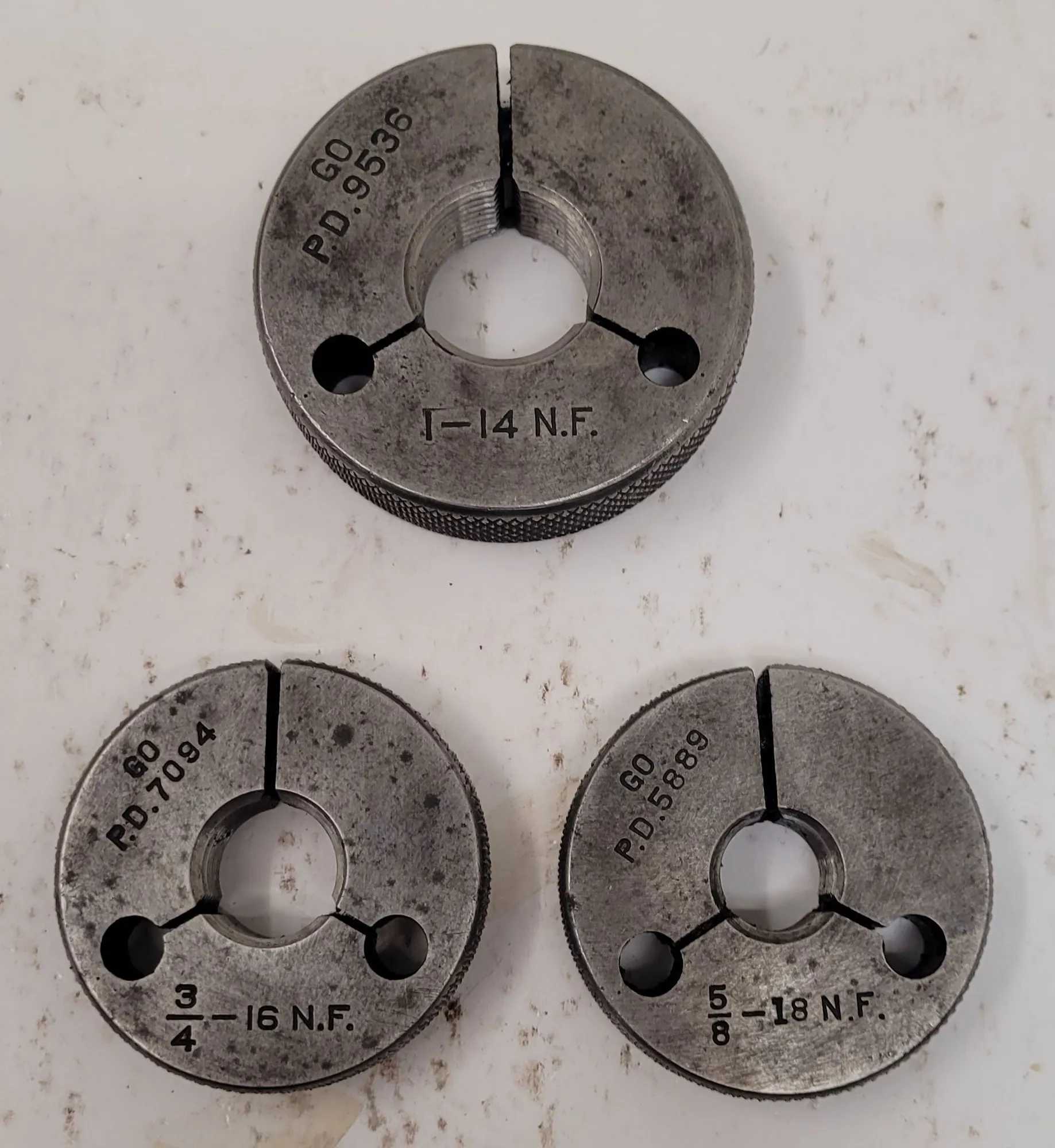 TAFT PIERCE THREAD RING GAUGES VARIOUS SIZES – SET OF 3 - MACHINE TOOLING
