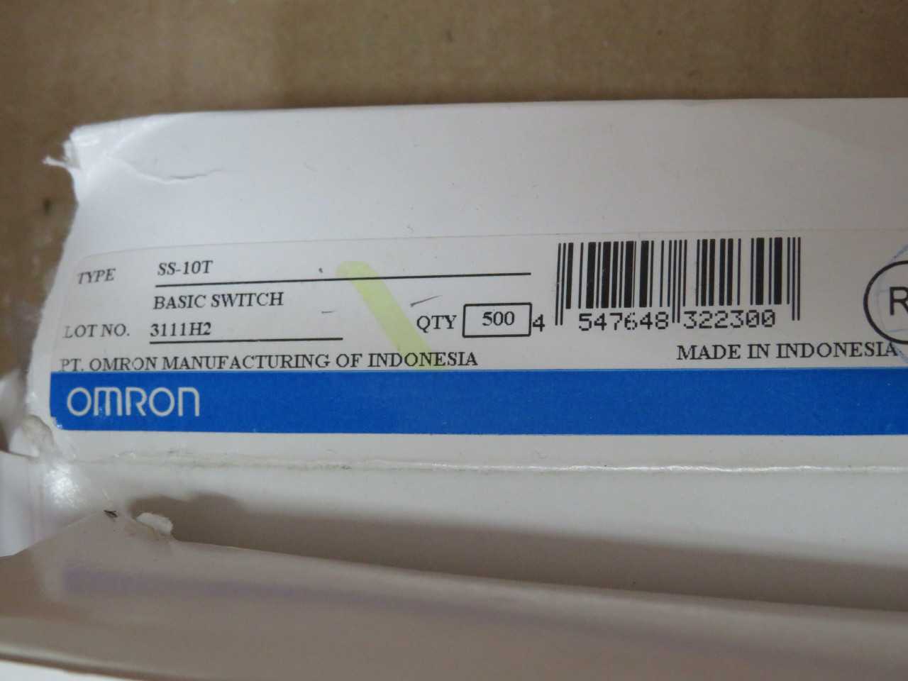 Lot of 1100 Omron SS-10T Microswitches 10.1 A 250V AC - SWITCHES