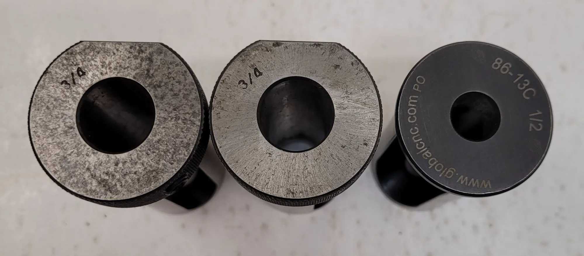 ROTARY TOOL HOLDER BUSHING SET OF 3 - VARIOUS SIZES (1 - 1/2, 2 – 3/4) - MACHINING TOOLING & PARTS