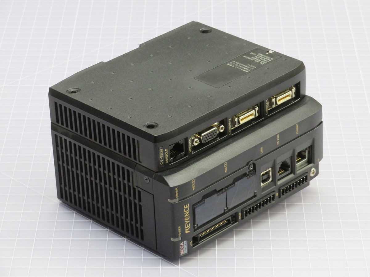 KEYENCE CV-5500 CONTROLS PLCS, DC 24V POWER, 2 CAM IN, 16 I/O, XGA RES, 1000 PROG STORAGE - PLC MODULES