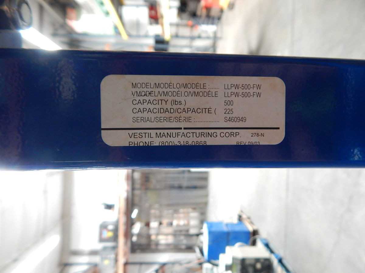 Vestil Manufacturing Corp LLPW-500-FW Load Lift With Winch And Fixed Wheels - LIFT CART