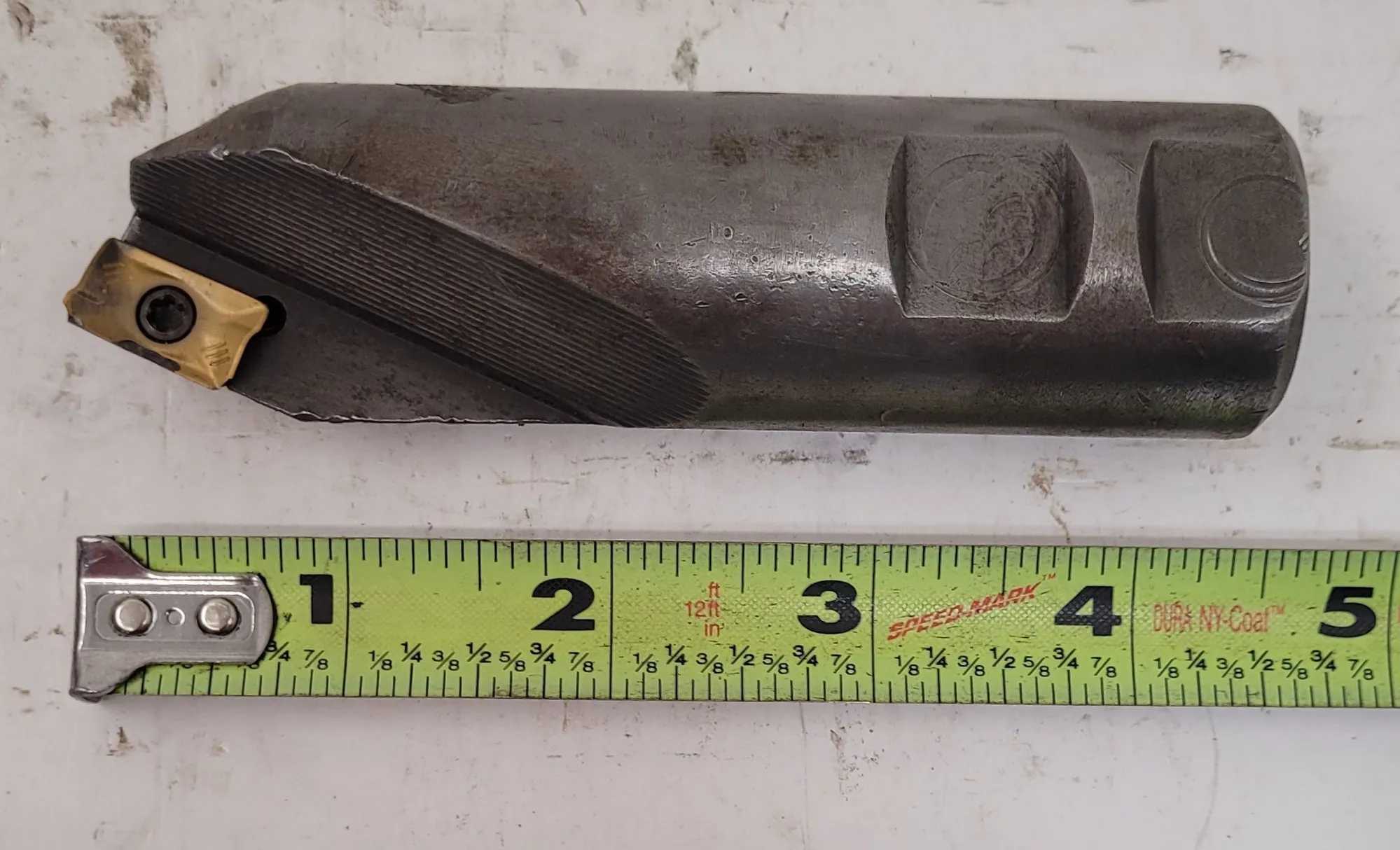 SINGLE FLUTE 45-DEGREE INDEXABLE CHAMFER TOOL, 1-1/4" SHANK, OAL 4.5" - MACHINING TOOLING & PARTS