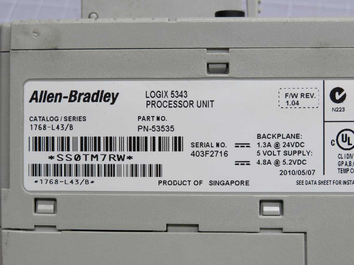 ALLEN BRADLEY 53535 CONTROLS PLCS, 24VDC INPUT, 1.3A DRAW, 5.2VDC BACKPLANE, 4.8A DRAW - AUTOMATION & CONTROLS