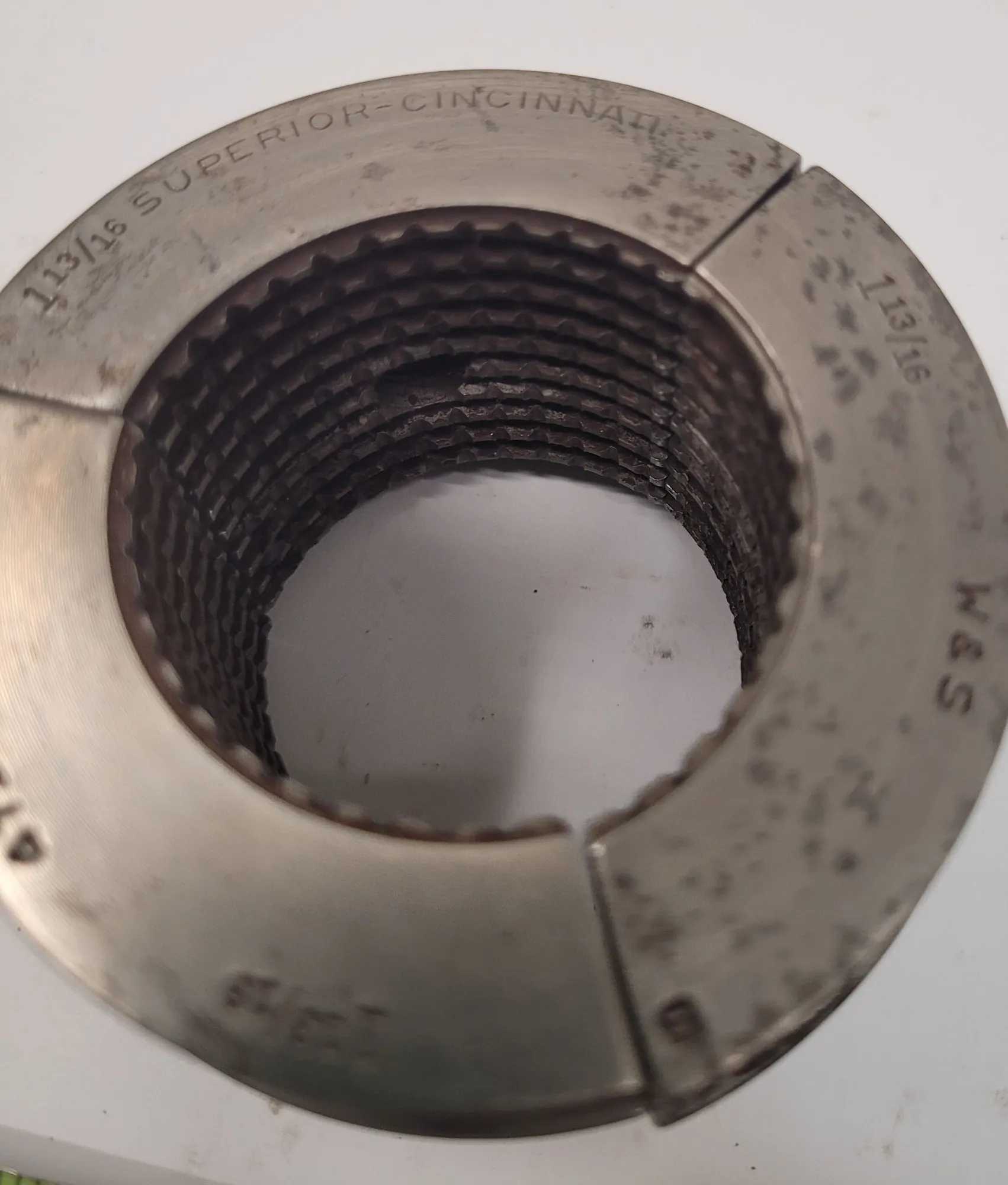SUPERIOR CINCINNATI 1-13/16" MASTER SERRATED COLLET PAD, 1-7/8” HEIGHT - MACHINE TOOLING