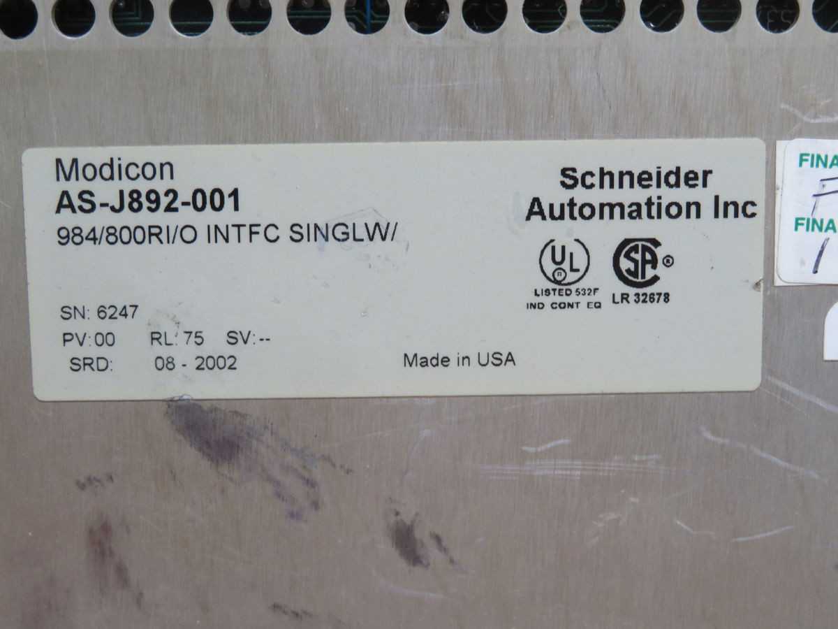 MODICON AS-J892-001 CONTROL T267364 - INDUSTRIAL PARTS
