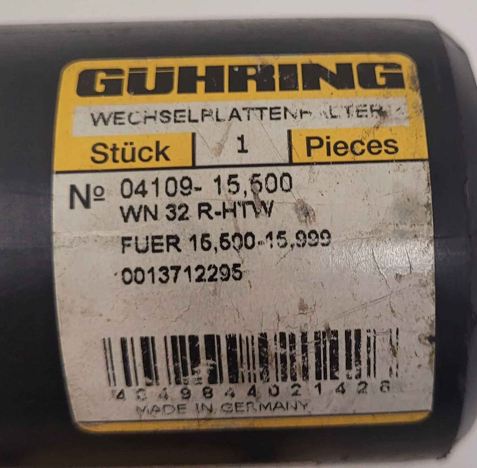 GUHRING 04109-15, 500 INSERT DRILL, DIA. RANGE: 15.50-15.99MM, SHANK DIA.: 16.00MM - MACHINE TOOLING