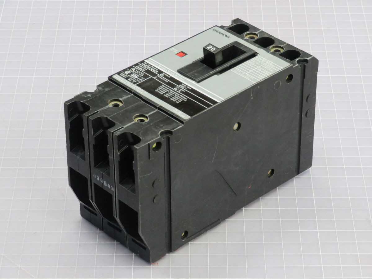 Siemens HHED63B020 Circuit Breakers, 3 Pole, 20 A, 600 VAC, 35 KA IR - CIRCUIT BREAKERS