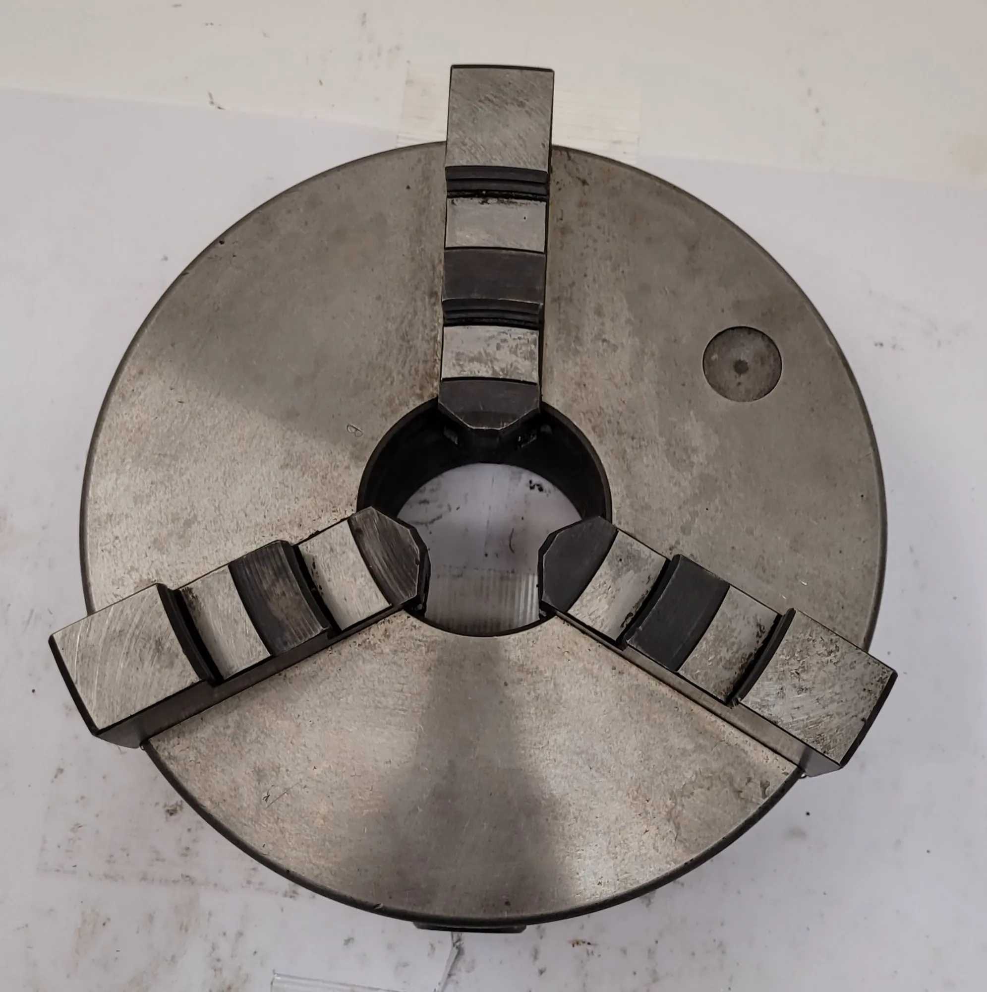 BUCK LATHE CHUCK, 8" OVERALL DIAMETER, 3 JAW, 2-1/4" CENTER HOLE - MACHINING TOOLING & PARTS
