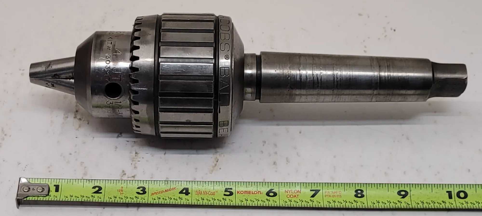 JACOBS 18N BALL BEARING SUPER CHUCK W/ #4MT ARBOR (1/8-3/4IN CAPACITY) - MACHINE TOOLING