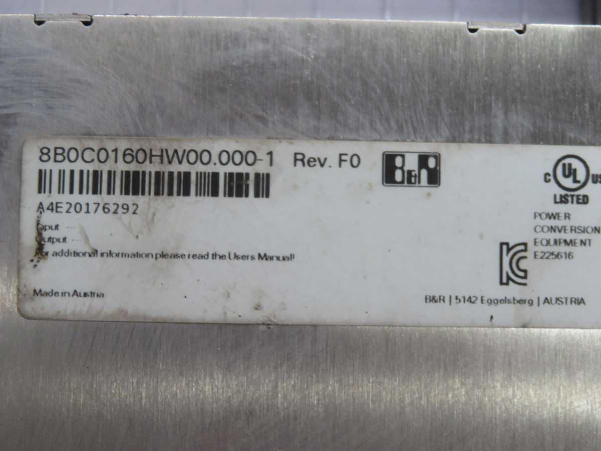 B&R AUTOMATION 8B0C0160HW00.000-1 AUXILIARY SUPPLY MODULE T263219 - POWER INVERTERS