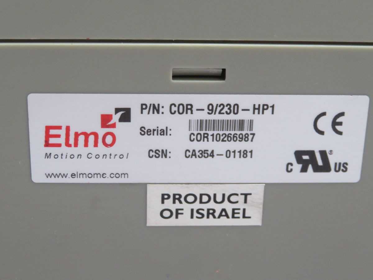 ELMO COR-9/230-HP1 CA354-01181 4-AXES SERVO CONTROLLER T264152 - SERVO