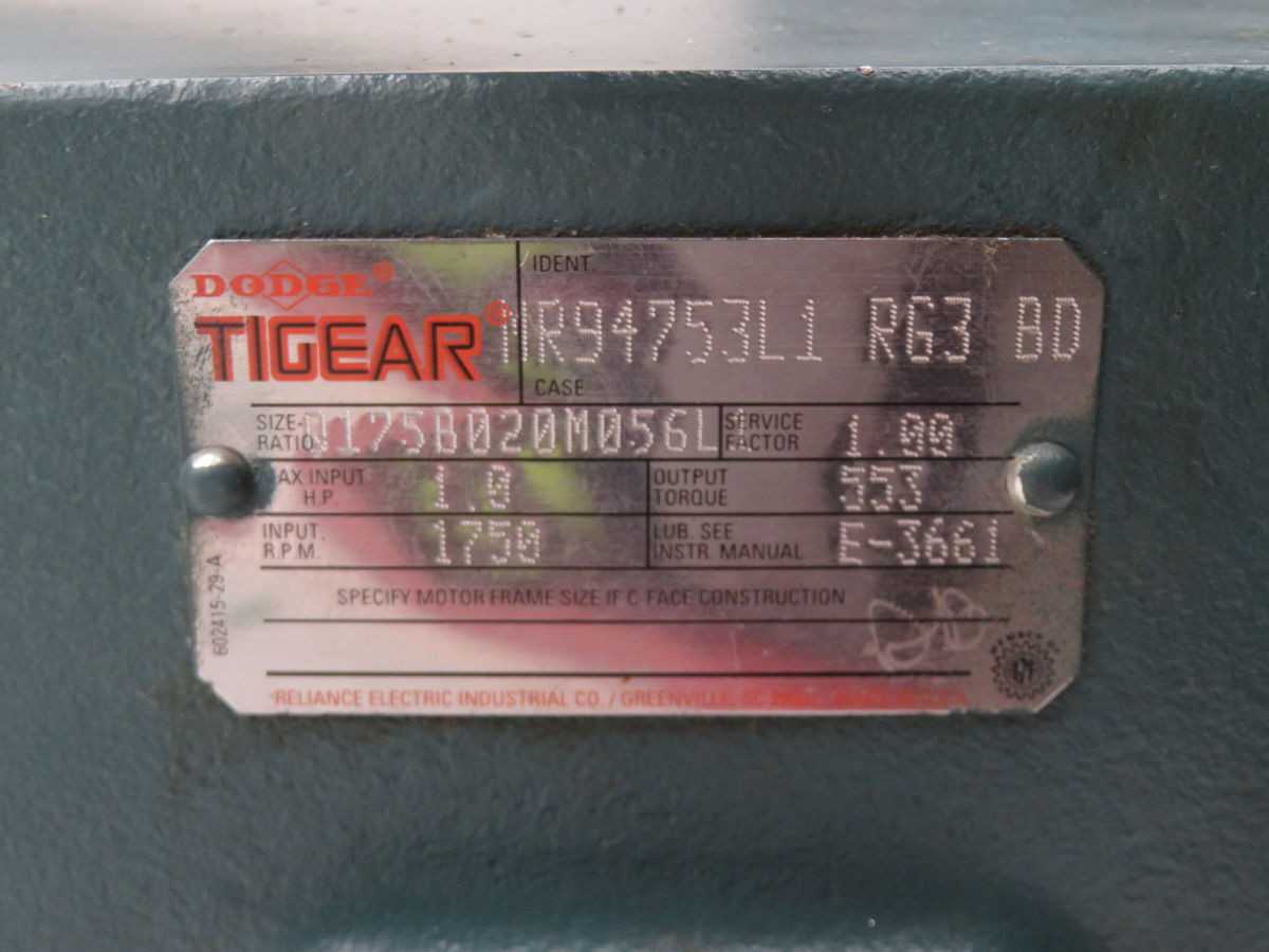 Dodge MR94753L1 M35S588P672G1 Gear Reducer T266590 - INLINE GEAR REDUCER