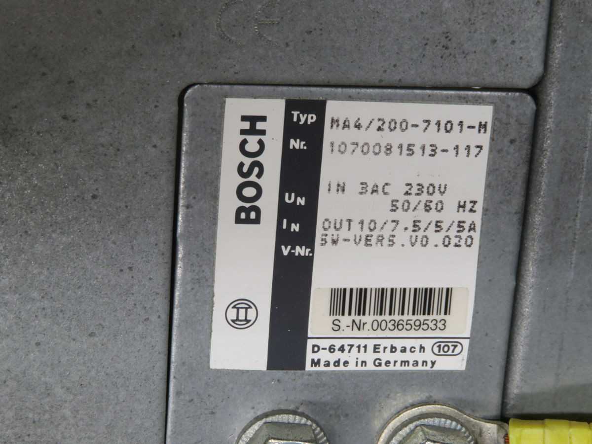 Bosch MA4/200-7101-M Axis Control T262556 - High Precision Automation Solution - OPERATOR CONTROLS