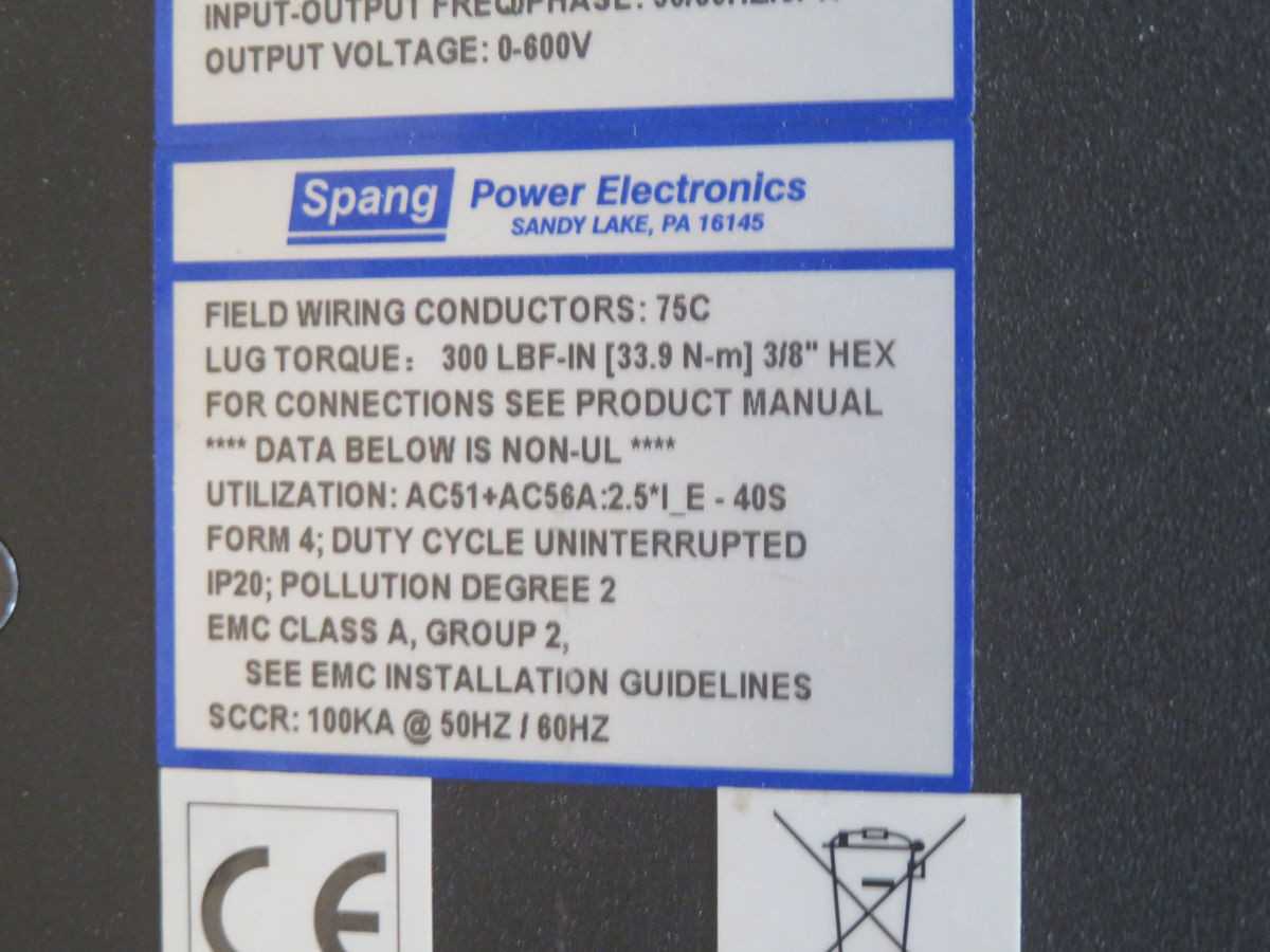SPANG 1053-0200-000-0-1-00RPK D-SCR PWR CTRL, 200A MAX, 115VAC 1PH 50/60HZ CTRL PWR, 3PH SYSTEM - OPERATOR CONTROLS