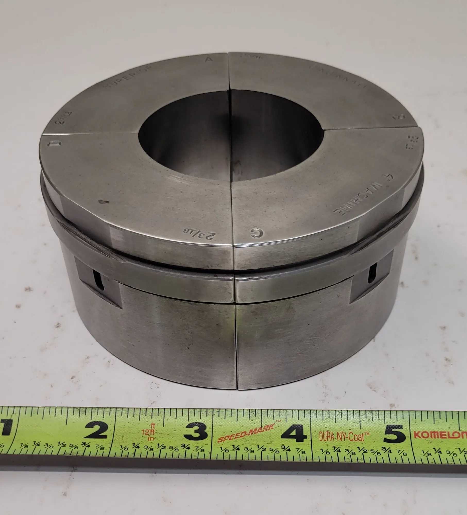 SUPERIOR CINCINNATI 2 3/16" S-STYLE EMERGENCY COLLET PAD, 2" HEIGHT, NON-SERRATED - MACHINE TOOLING