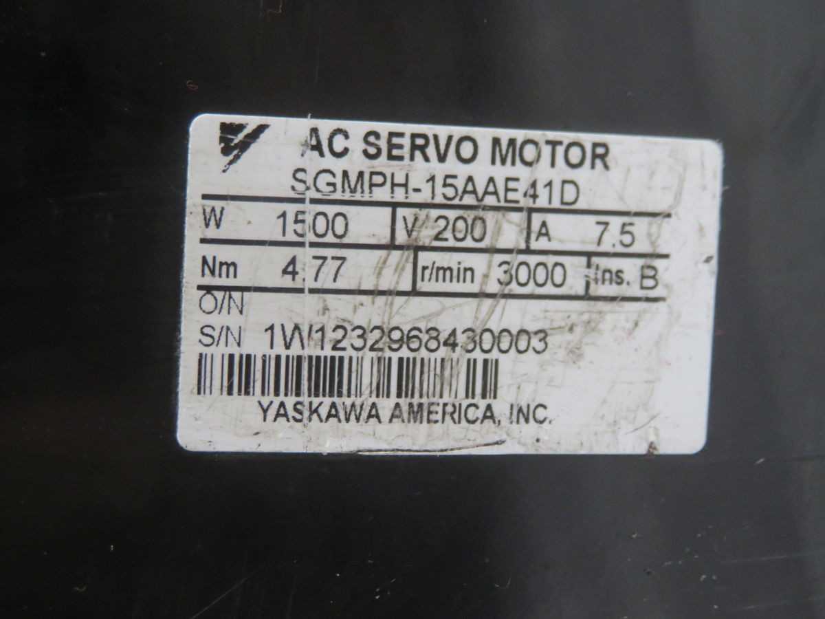 YASKAWA SGMPH-15AAE41D LP 120-M01-10-111 AC SERVO MOTOR T263856 - SERVO