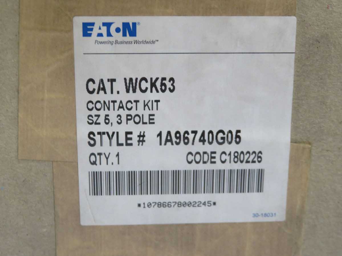EATON WCK53 Contactors, 3-Pole, Replacement Kit, Contacts: 3 Stationary & 3 Moving - CONTACTORS