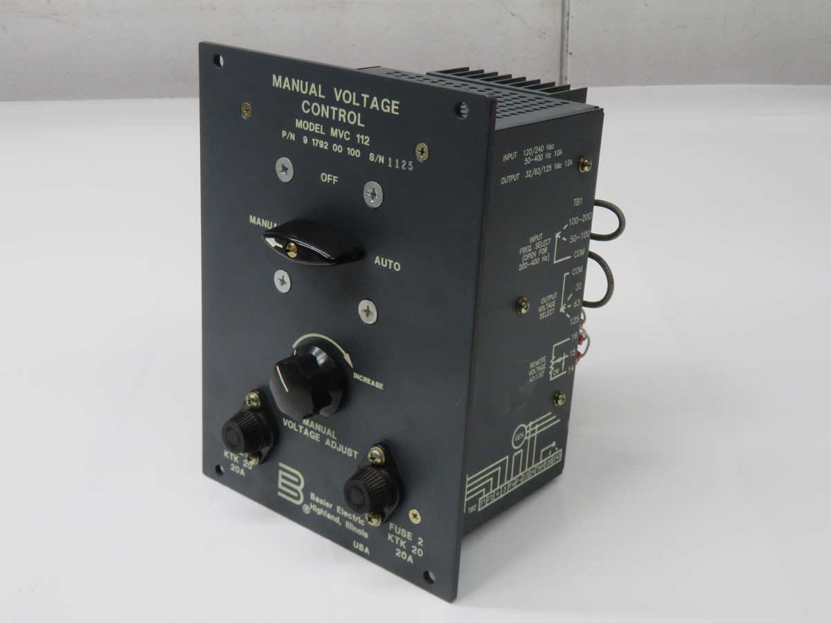 BASLER MVC 112 SOLID-STATE MANUAL VOLTAGE CONTROLLER T268897 - OPERATOR CONTROLS