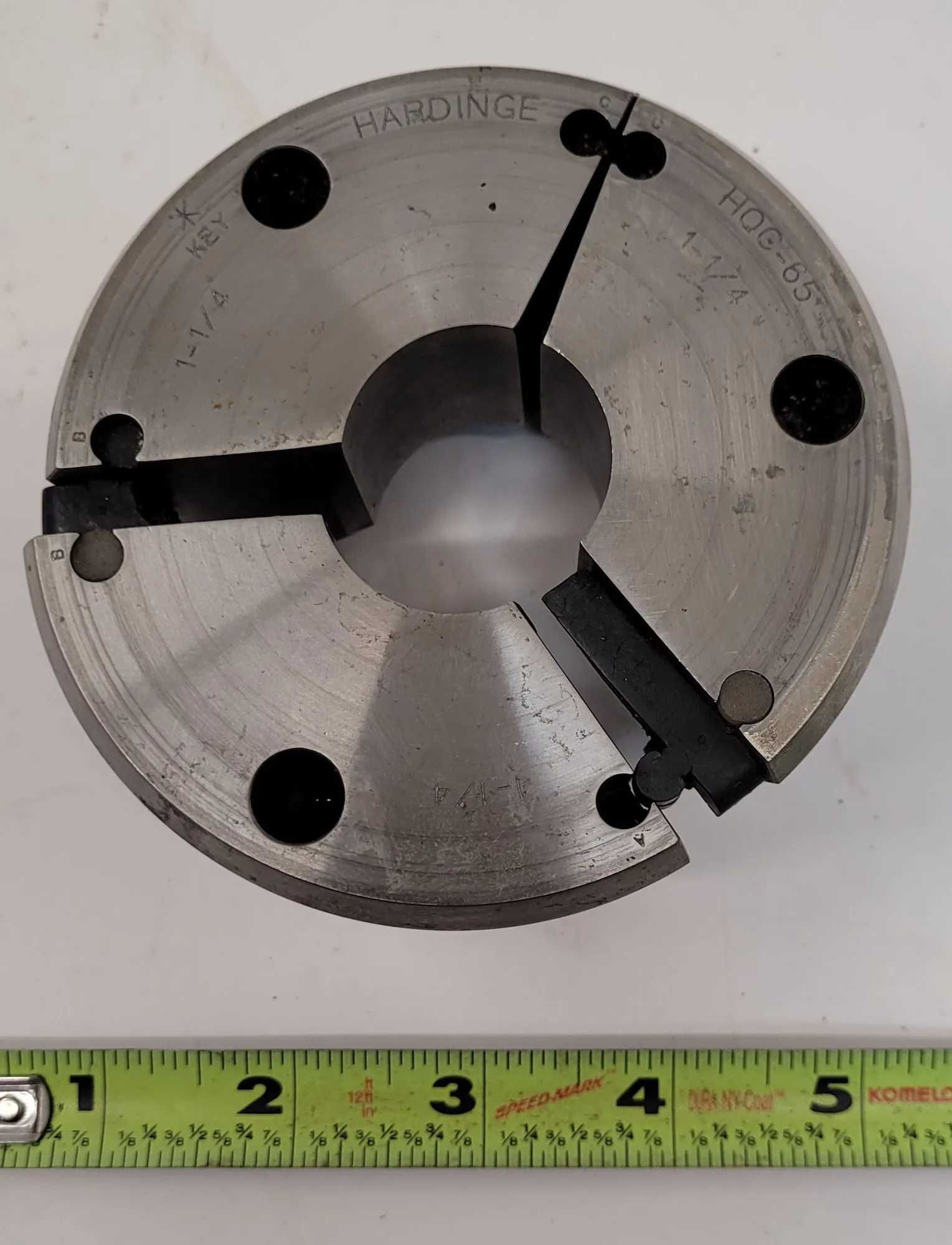 HARDINGE HQC-65 QUICK CHANGE COLLET, 1-1/4IN SIZE, 2.25IN HEIGHT, NON-SERRATED - MACHINING TOOLING & PARTS