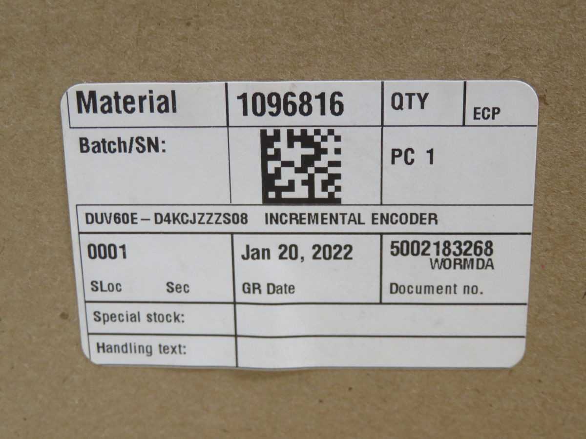 SICK 1096816 DUV60E-D4KCJZZZS08 INCREMENTAL ENCODER T261373 - SENSORS