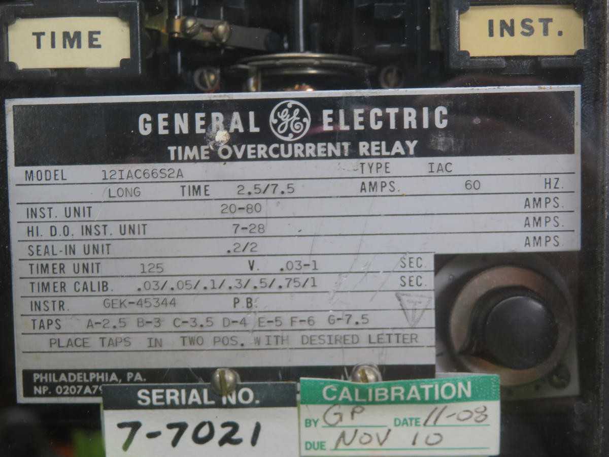 GE 12IAC66S2A Time Overcurrent Relay T243036 - ELECTRICAL COMPONENTS