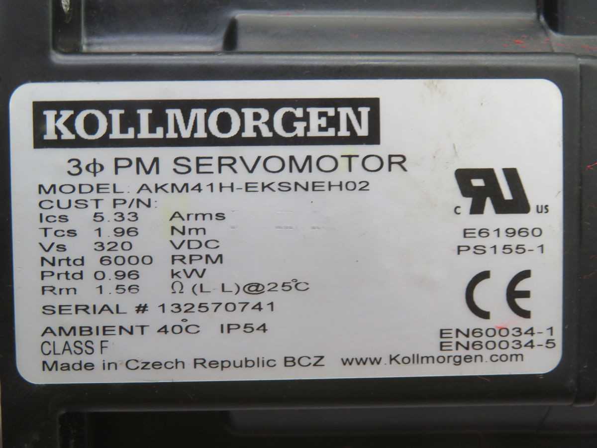 KOLLMORGEN AKM41H-EKSNEH02 SERVO MOTOR T266851 - SERVO MOTORS