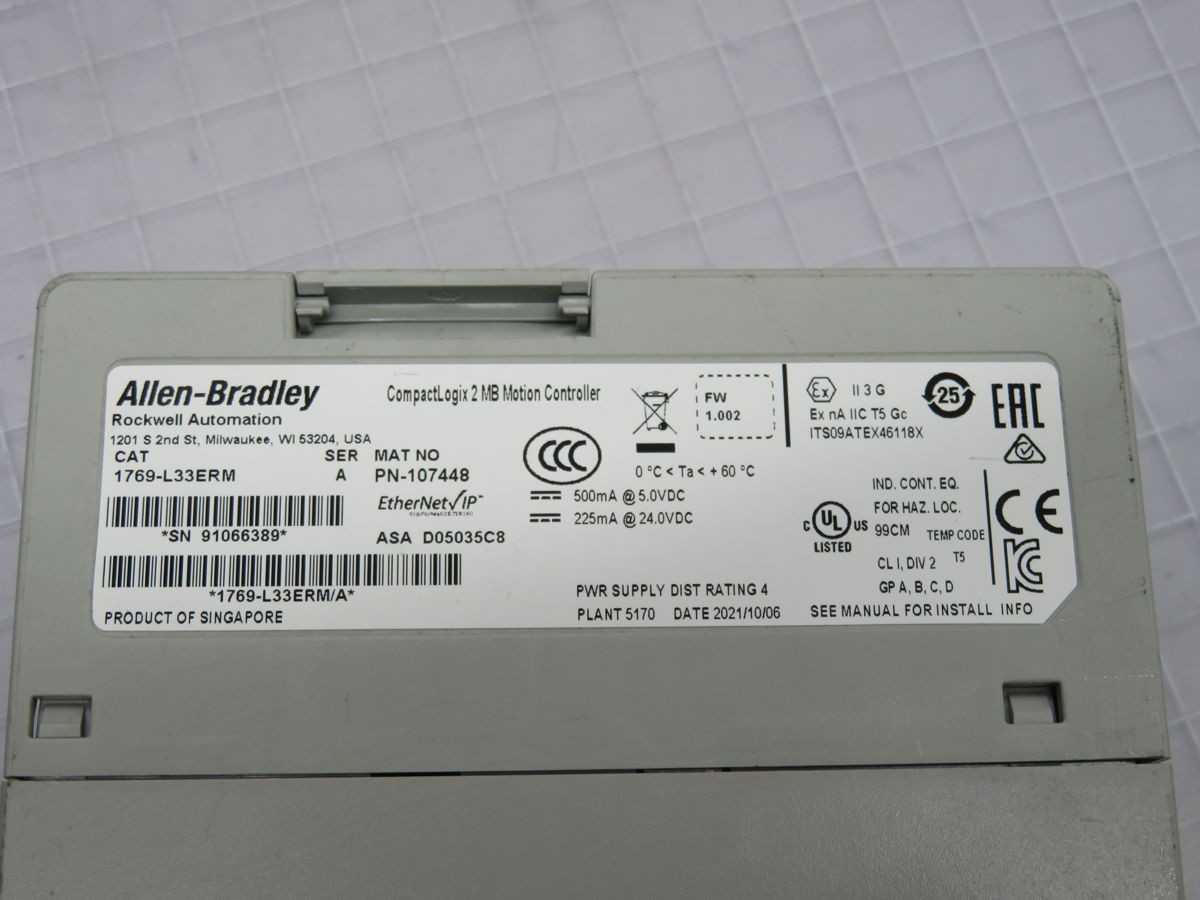 ALLEN BRADLEY 1769-L33ERM SER A COMPACT CONTROLLER T267776 - INDUSTRIAL PARTS
