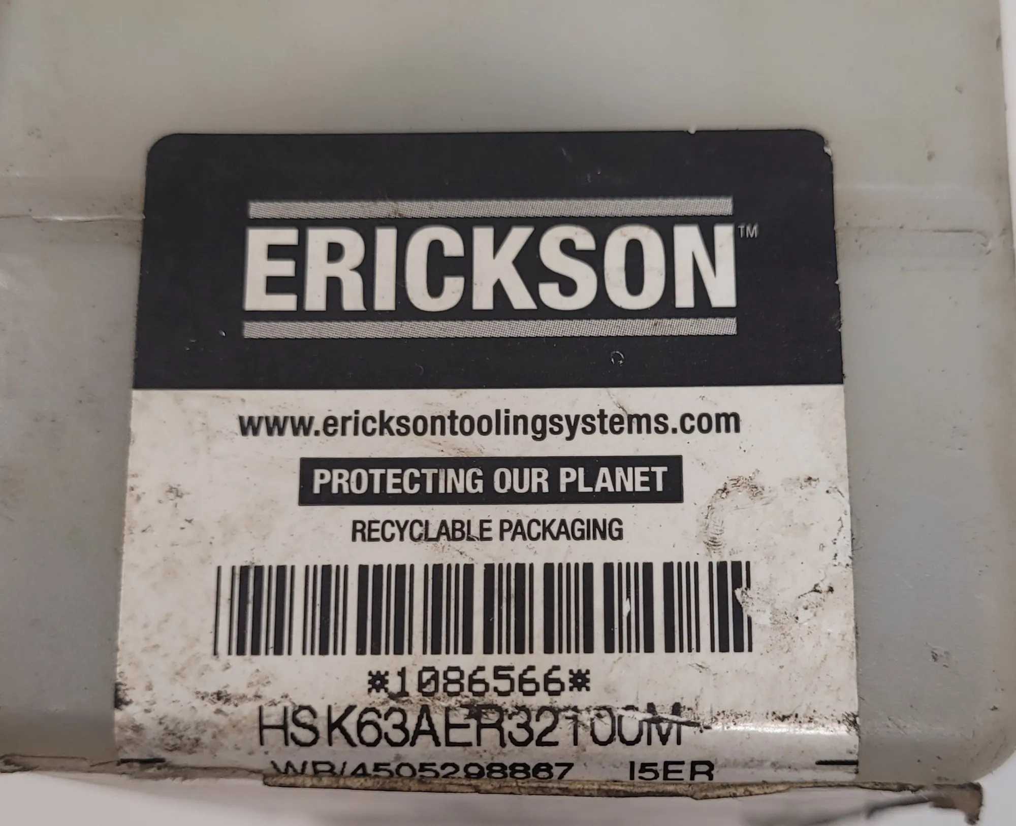 ERICKSON HSK63AER32100M COLLET CHUCK - ER32 SERIES, 100MM GAGE LENGTH - MACHINING TOOLING & PARTS