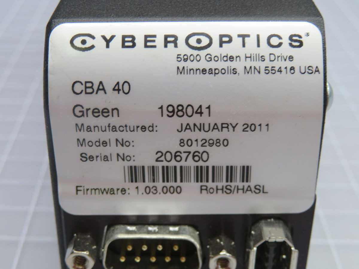 CYBEROPTICS 198041 INDUSTRIAL GRADE CAMERA ASSEMBLY T269274 - INSPECTION & MEASUREMENT