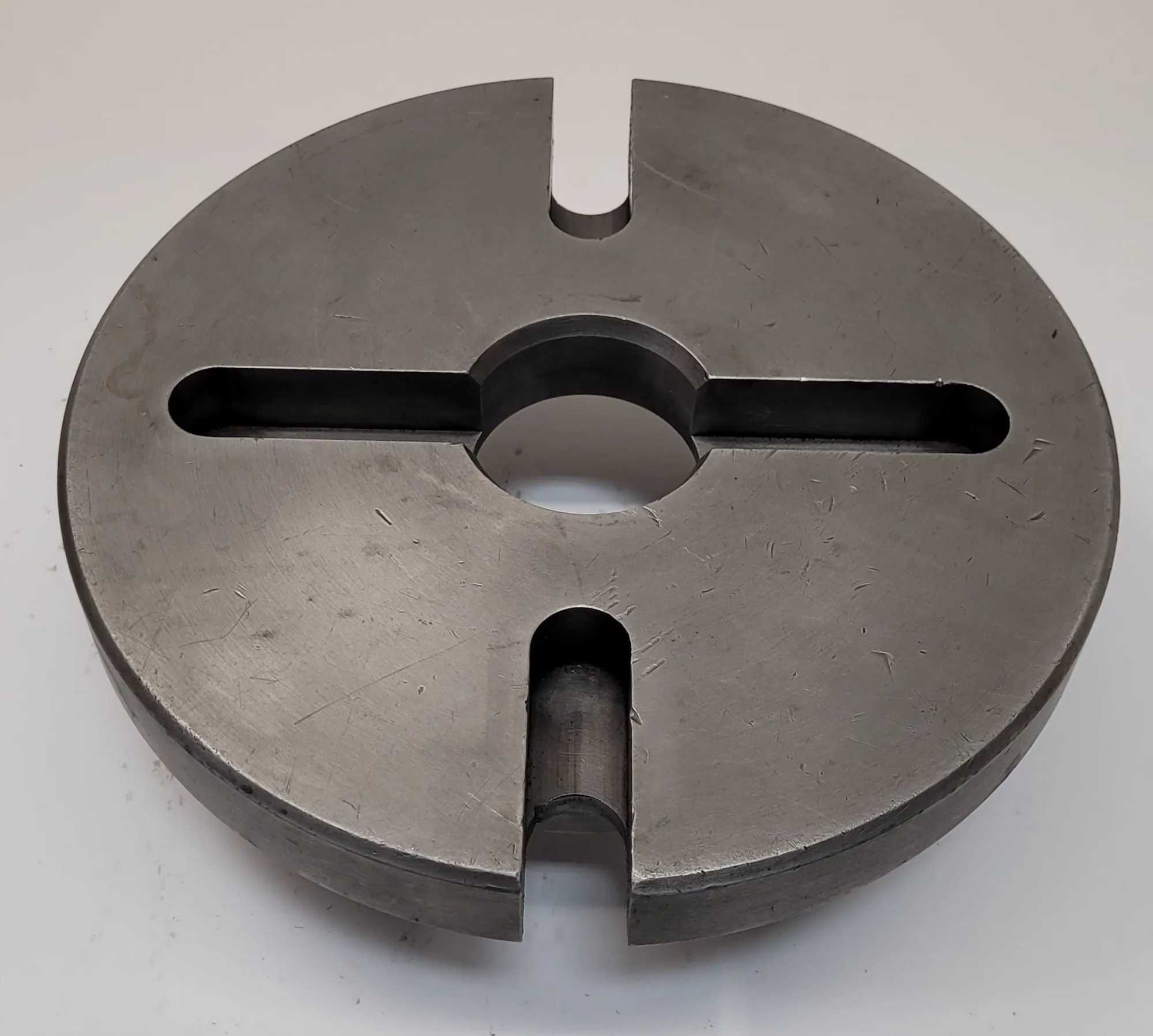 D1-6 LATHE CHUCK ADAPTER BACK PLATE, 10" DIAMETER, 2-1/4" THRU HOLE, 2 PINS - MACHINING TOOLING & PARTS