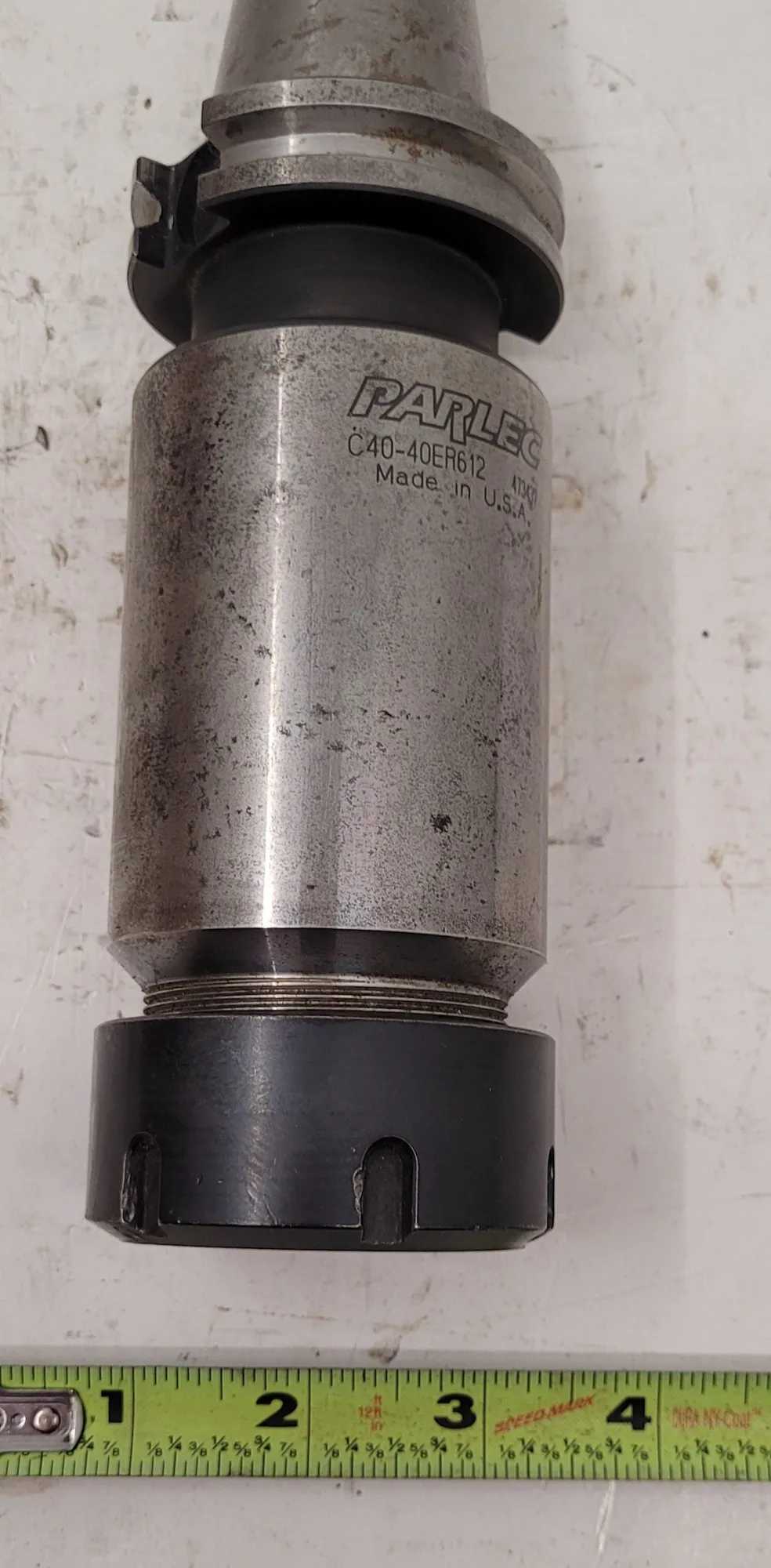 PARLEC C40-40ER612 CAT40 ER40 COLLET CHUCK, 6.12 IN HEAD LENGTH/PROJECTION - MACHINE TOOLING