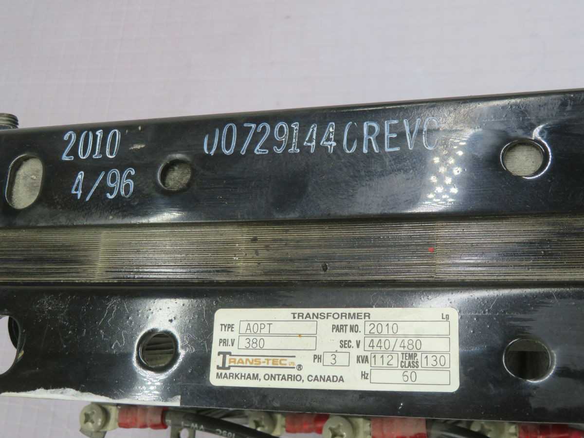TRANS-TEC A0PT 2010 Transformer T264903 - High Efficiency Power Solution - POWER TRANSFORMERS