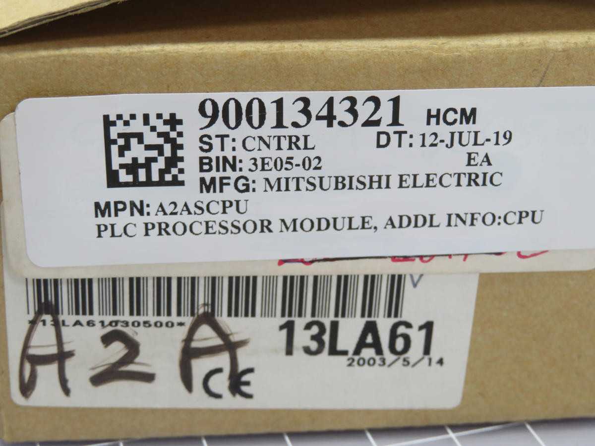 Mitsubishi A2ASCPU Controls PLCs, 14K Prog Steps, 512 I/O Points, 5VDC, 0.70A Power - PLC MODULES