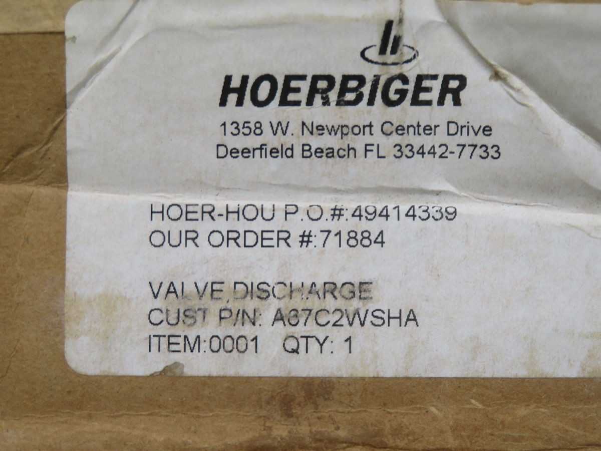 HOERBIGER 01-A67C2WSHA HIGH-PERFORMANCE SOLENOID DIRECTIONAL CONTROL VALVE T268610 - HYDRAULIC VALVE