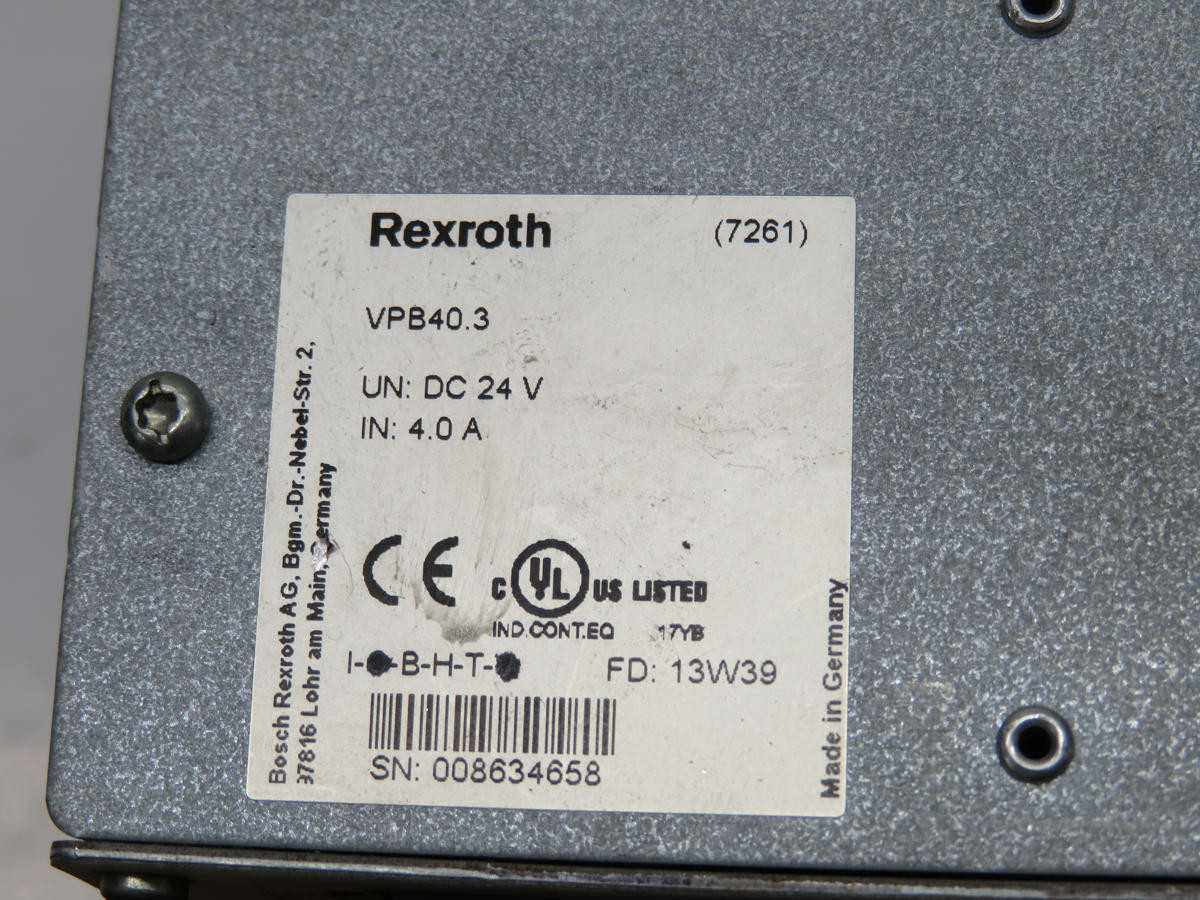 REXROTH VPB40.3 CONTROLS PLCS, 24V DC POWER, 4.0A CURRENT, STO SAFETY - PLC MODULES