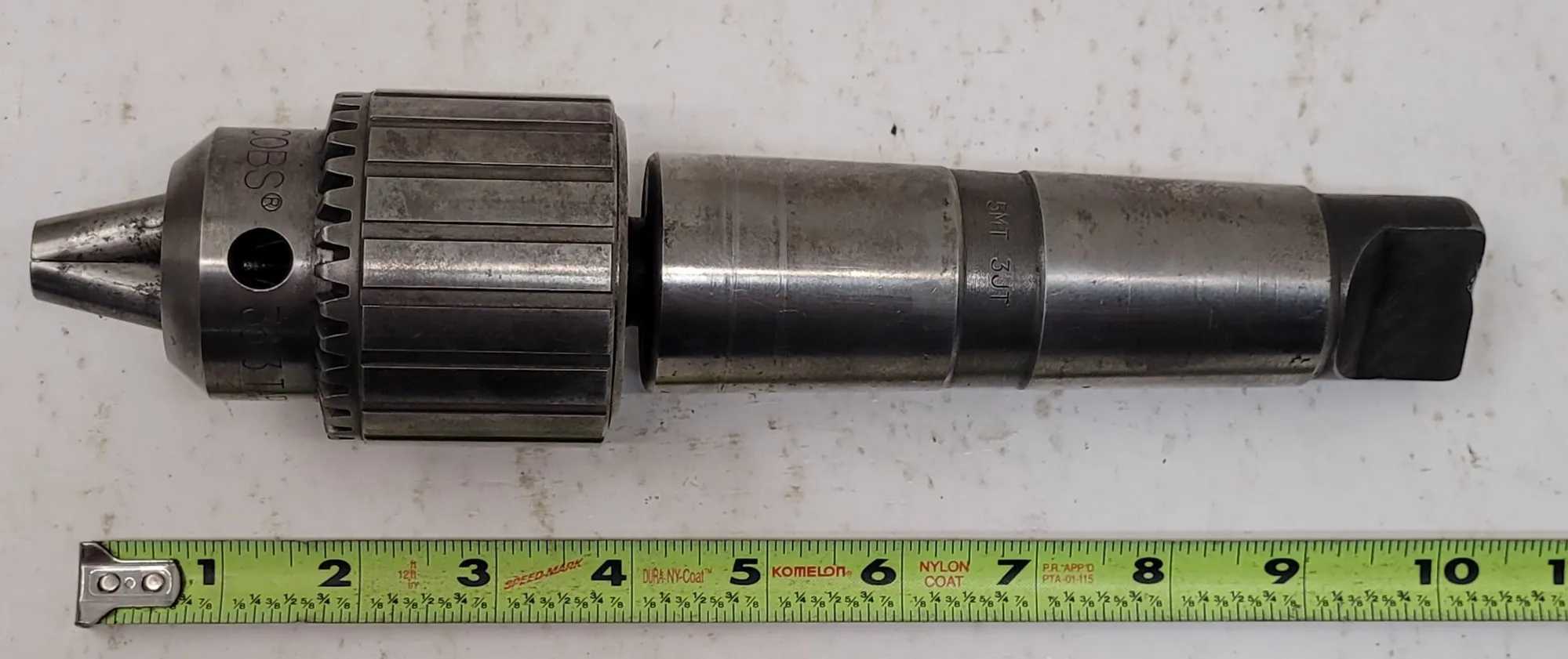 JACOBS 36-3 TAPER BALL BEARING CHUCK W/ 5MT – 3JT SLEEVE - MACHINE TOOLING