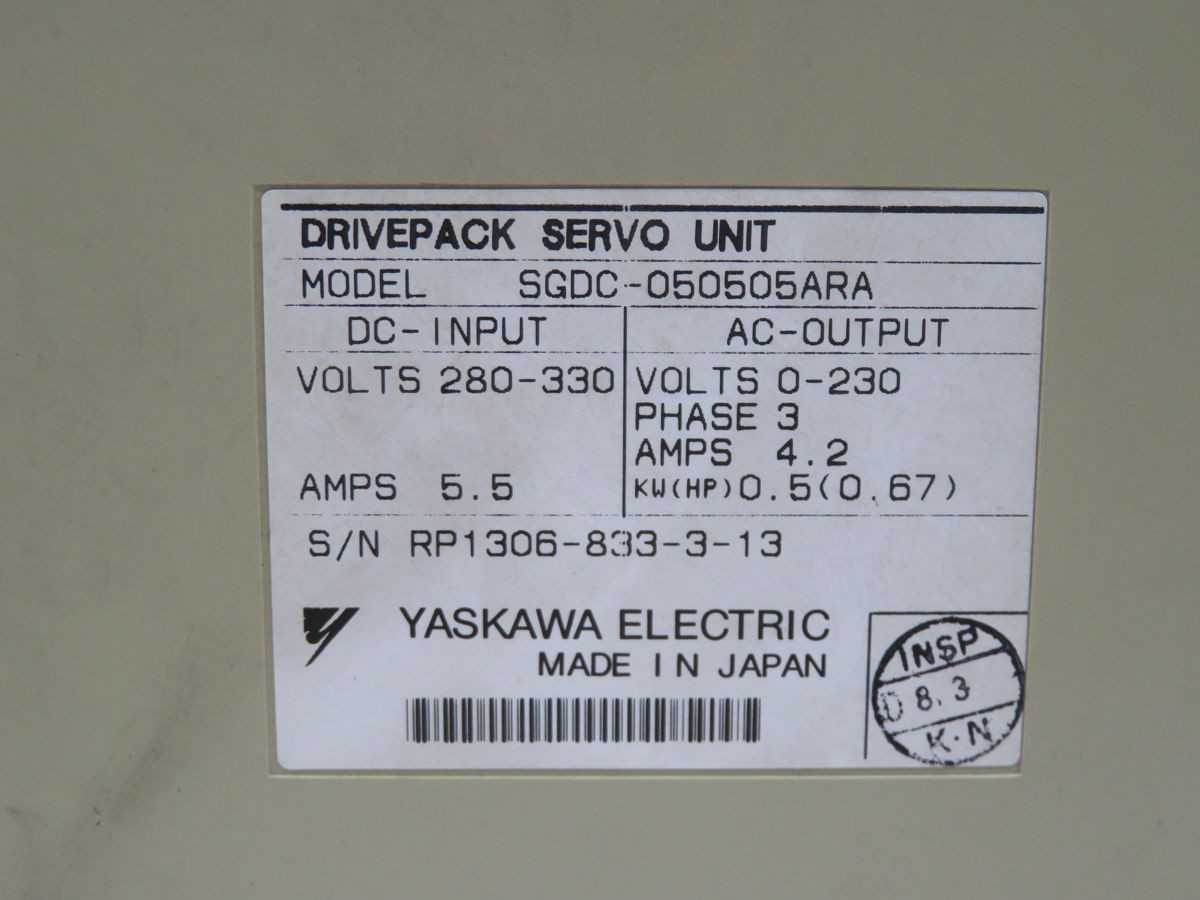 YASKAWA SGDC-050505ARA SIGMA SERIES DRIVEPACK T269171 - SERVO