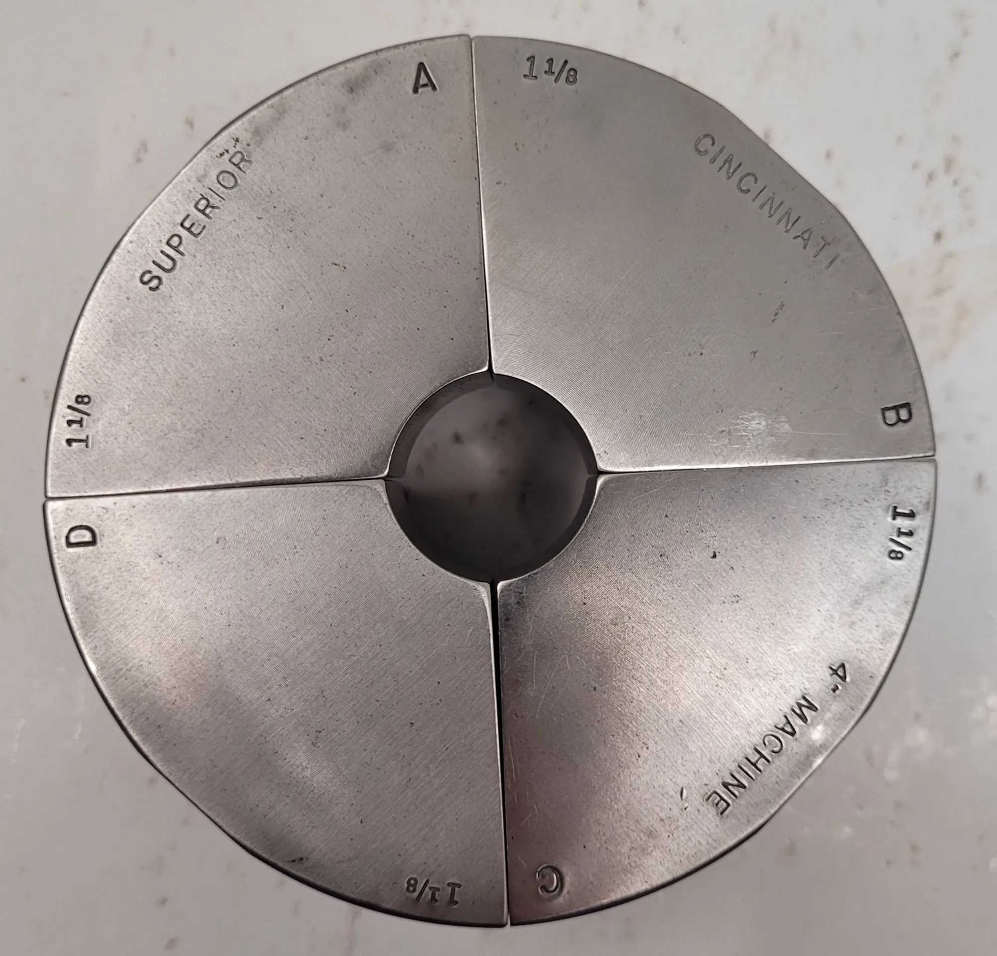 Superior Cincinnati Collet Pad, 1 1/8" S-Style Emergency, 2” Height, Non-Serrated - MACHINING ACCESSORIES & TOOLING