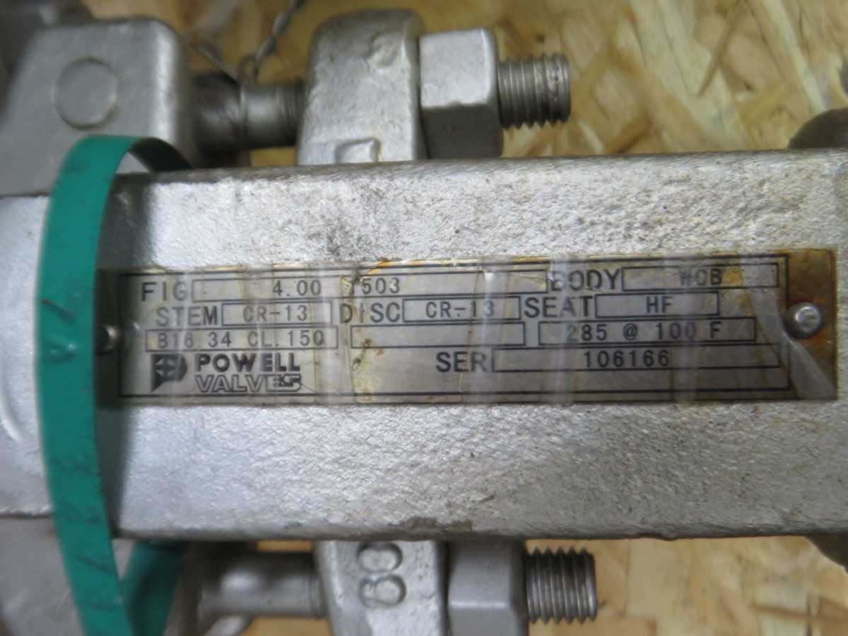 Powell B16.34 Class 150 4.00 In. 1503 WOB Gate Valve T263666 - WEDGE GATE VALVE