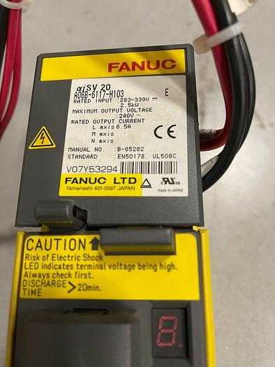 FANUC A06B-6117-H103 AISV-20 SERVO AMPLIFIER, 200-230 VAC, 6.5 ARMS, 0-45°C, CABINET MOUNT - SERVO DRIVES