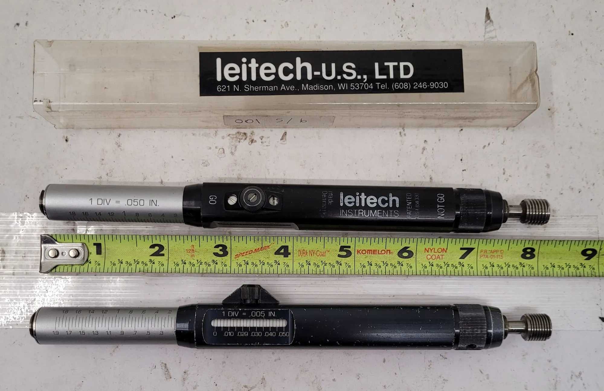 LEITECH 7/16-20 UNF 2B DEPTH THREAD PLUG GAGE, GO NOT GO, LOT OF 2 - MACHINING TOOLING & PARTS