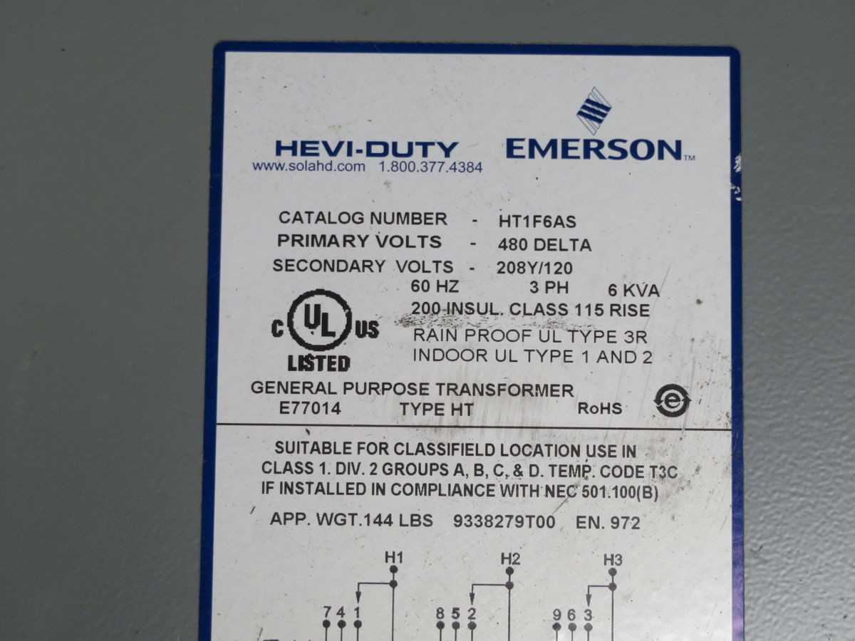 Emerson HT1F6AS General Purpose Transformer T262914 - MACHINING ACCESSORIES & TOOLING