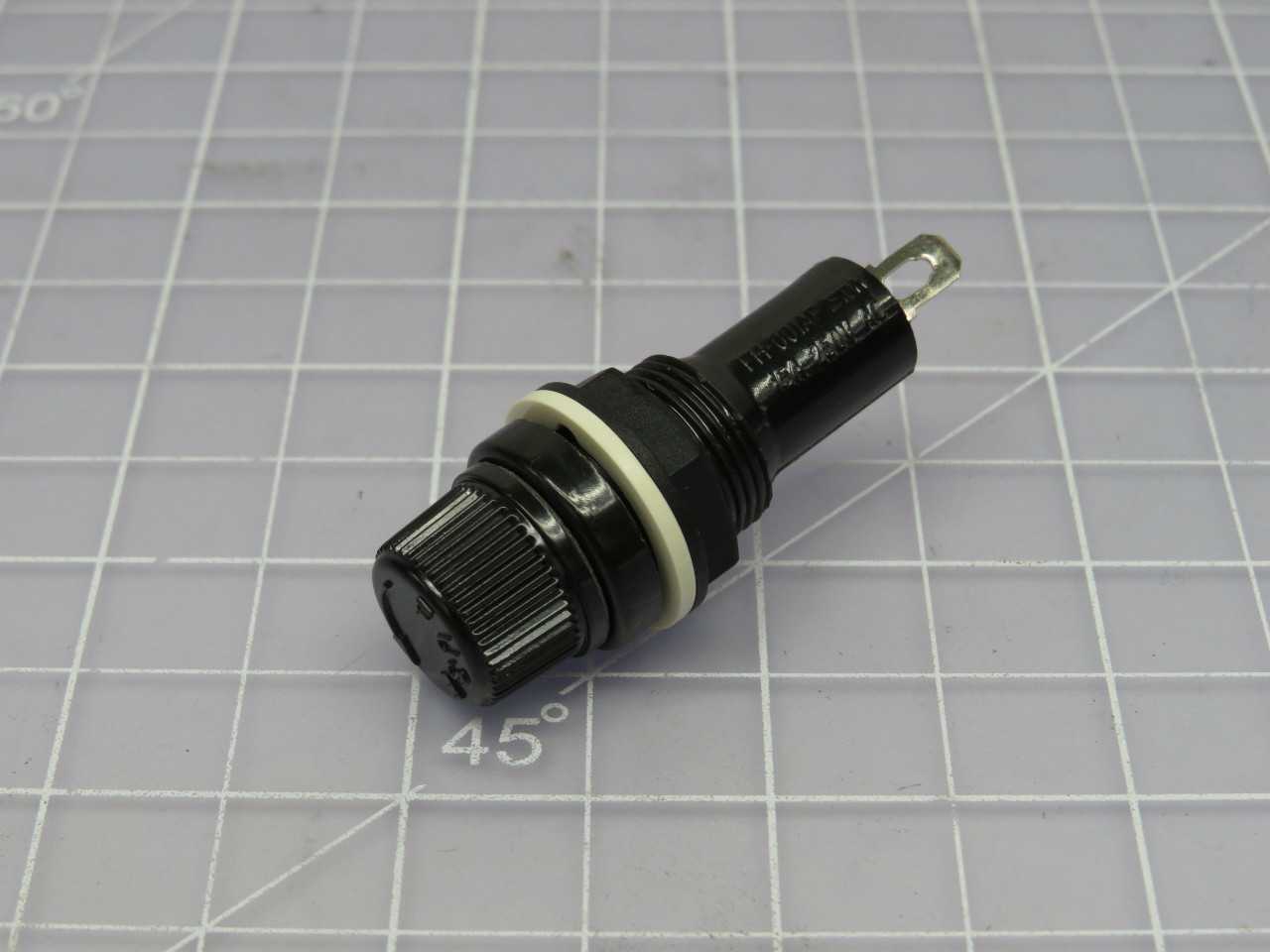 SOC AMERICA FH-001AF, PANEL MOUNT FUSE HOLDER, 15A/240V RATING, 6.35X31.75MM FUSE, 12.7MM MOUNTING - FUSES