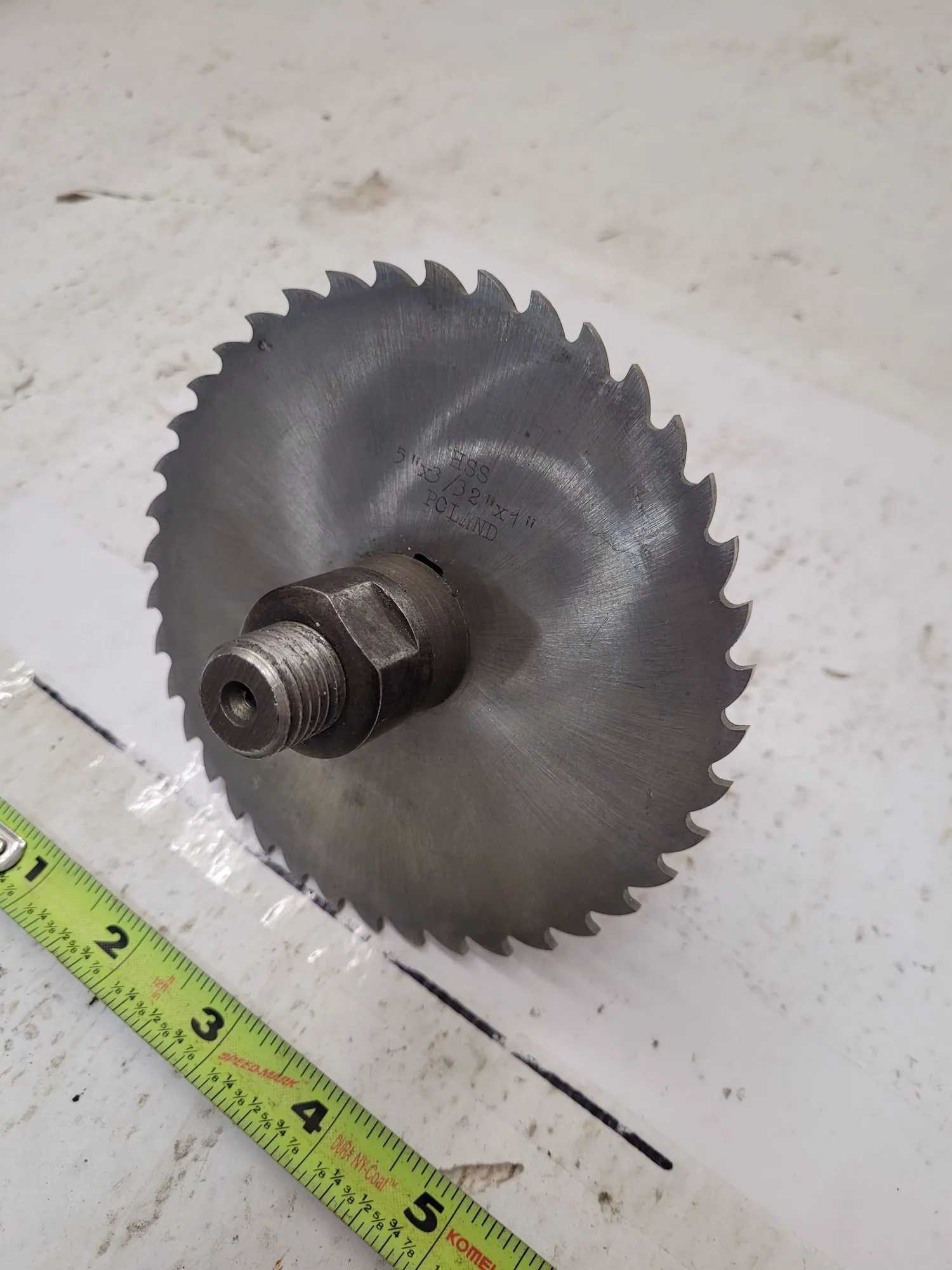 POLAND HSS SLIT SAW, 5" DIAMETER, 3/32" THICK, 1" ARBOR HOLE - MACHINE TOOLING
