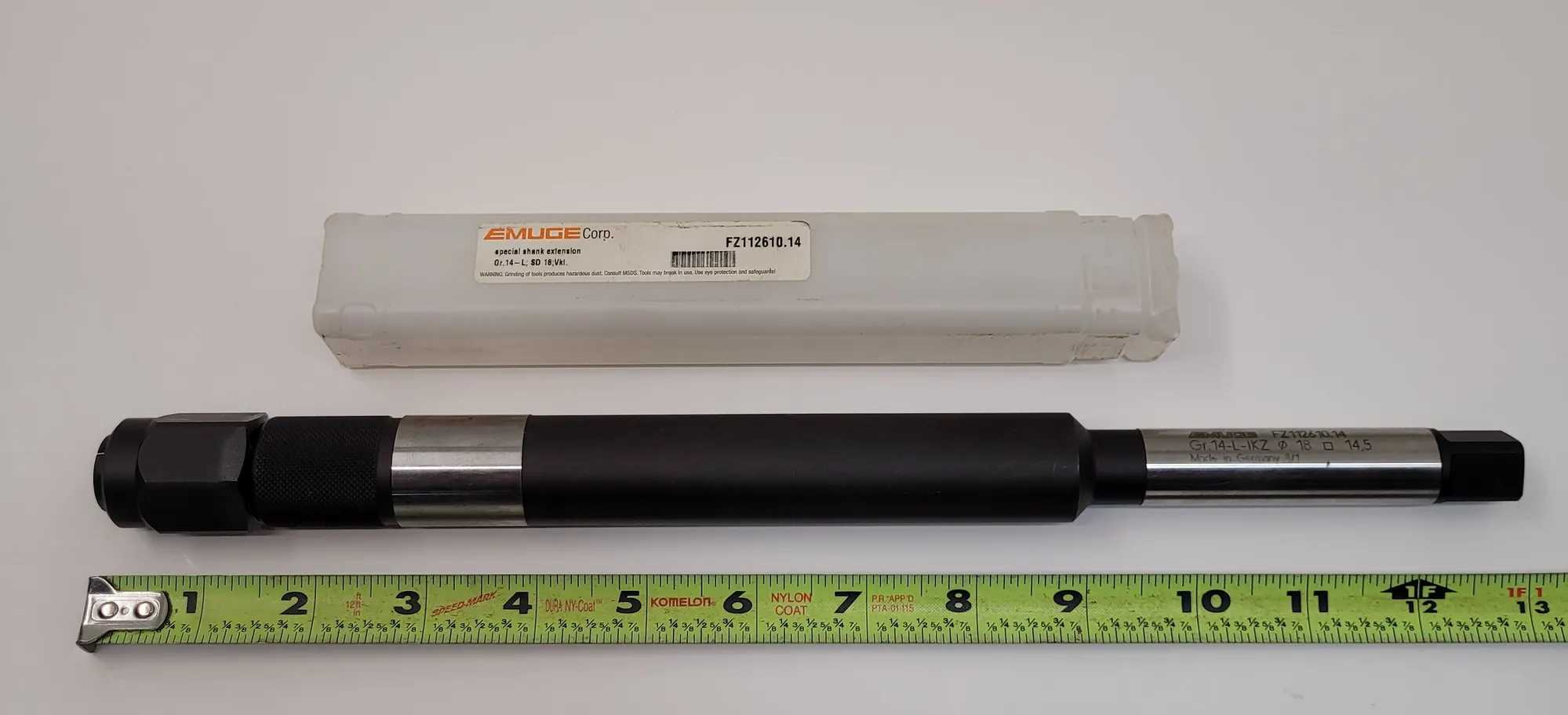 EMUGE FZ112610.14 TAP EXTENSION - 18MM SHANK, 330MM OAL, AXIAL COOLANT FED - MACHINING TOOLING & PARTS