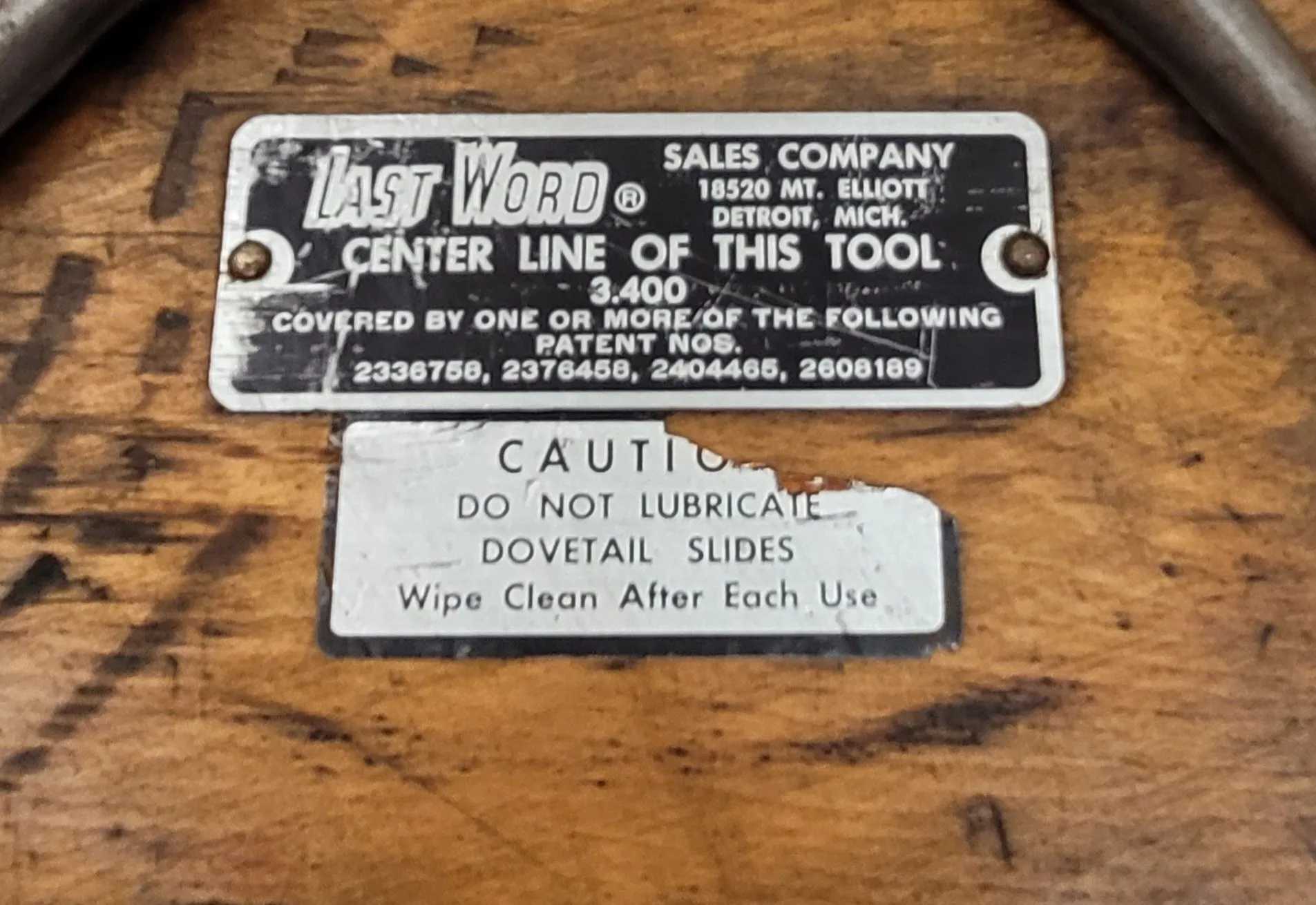 LAST WORD RADIUS ANGLE DRESSER CENTERLINE 3.400 - MACHINE TOOLING